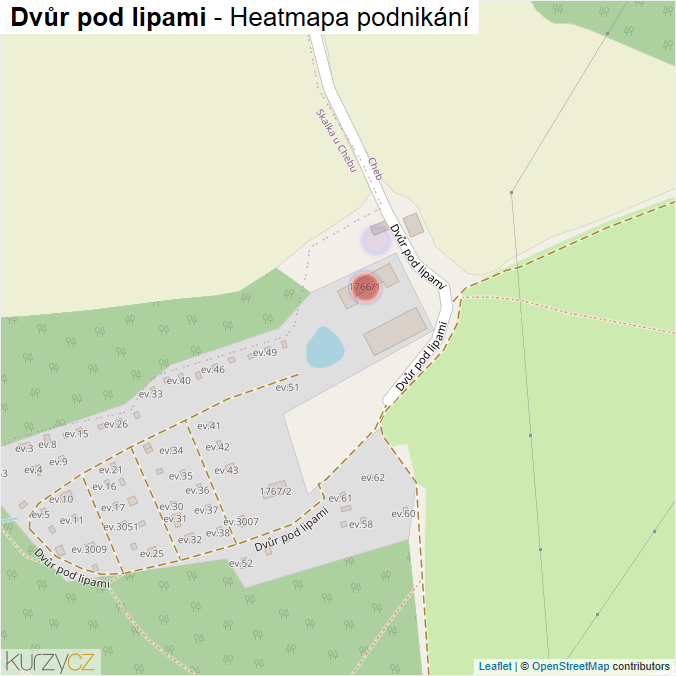 Mapa Dvůr pod lipami - Firmy v ulici.
