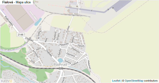 Fialová - mapa ulice