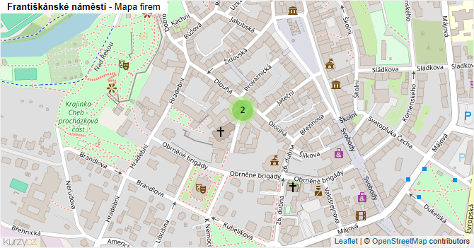Františkánské náměstí - mapa firem