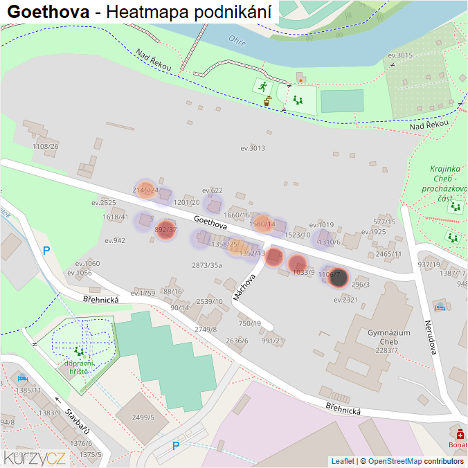 Mapa Goethova - Firmy v ulici.