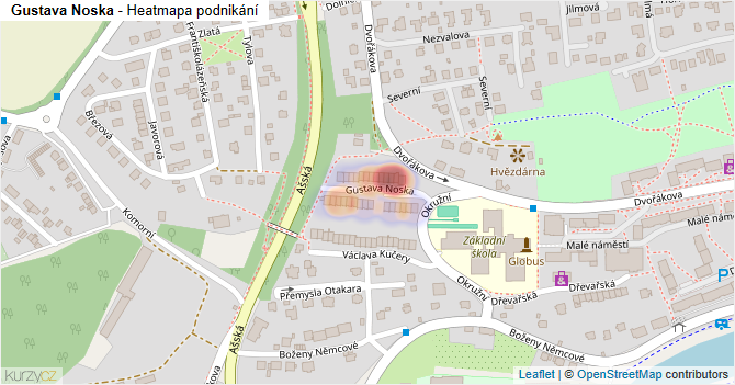 Gustava Noska - mapa podnikání
