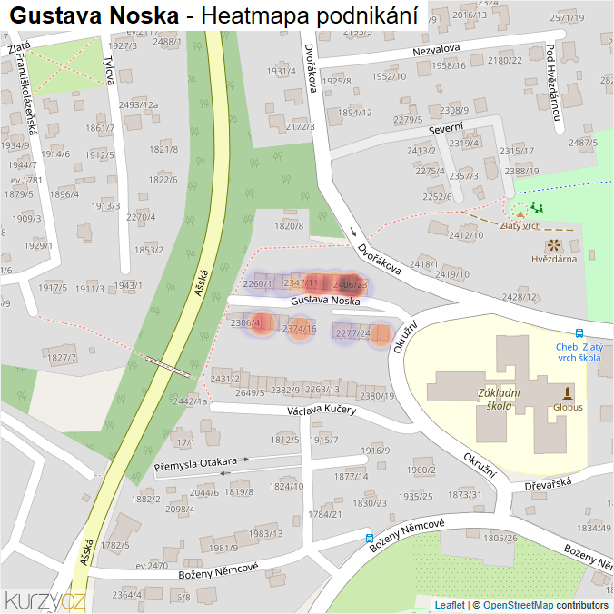 Mapa Gustava Noska - Firmy v ulici.