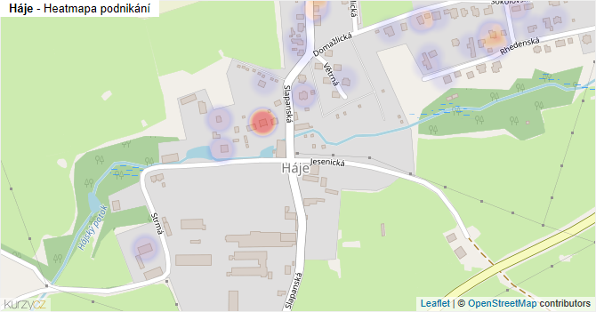 Háje - mapa podnikání