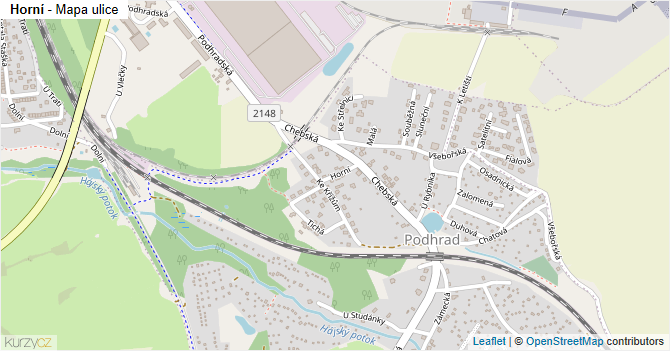 Horní - mapa ulice