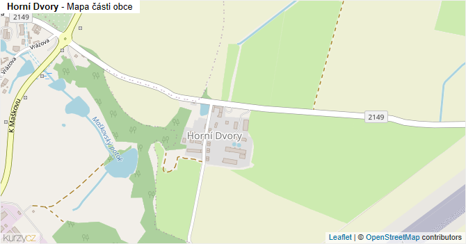 Horní Dvory - mapa části obce