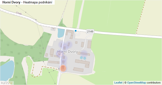 Horní Dvory - mapa podnikání
