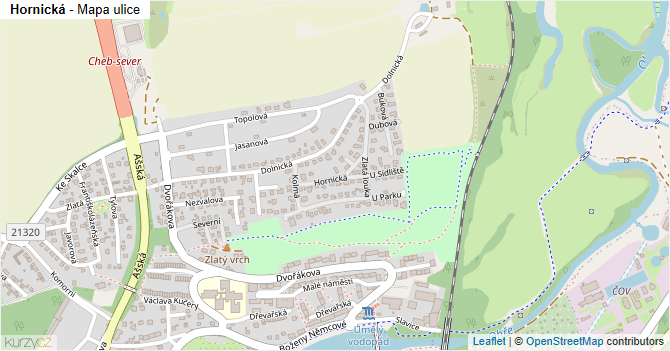 Hornická - mapa ulice