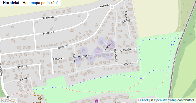 Hornická - mapa podnikání