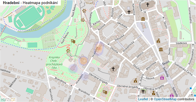 Hradební - mapa podnikání