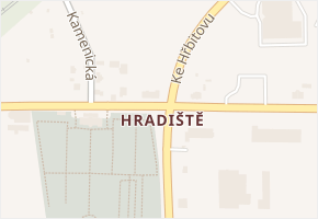 Hradiště v obci Cheb - mapa části obce