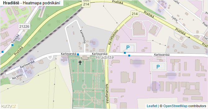 Hradiště - mapa podnikání