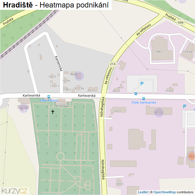 Mapa Hradiště - Firmy v části obce.