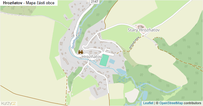 Hrozňatov - mapa části obce