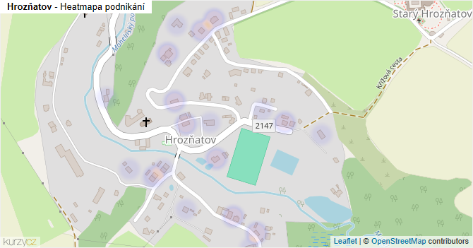 Hrozňatov - mapa podnikání
