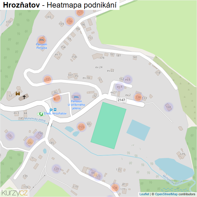 Mapa Hrozňatov - Firmy v části obce.