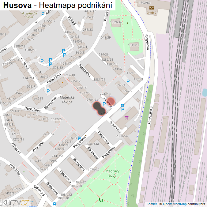 Mapa Husova - Firmy v ulici.