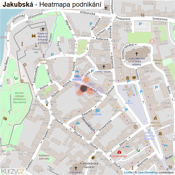 Mapa Jakubská - Firmy v ulici.