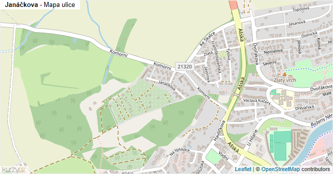 Janáčkova - mapa ulice