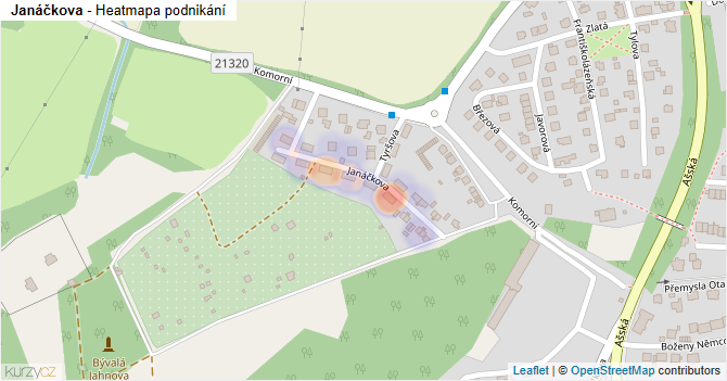 Janáčkova - mapa podnikání