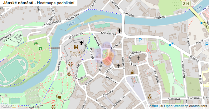 Jánské náměstí - mapa podnikání
