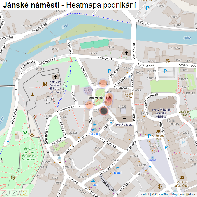 Mapa Jánské náměstí - Firmy v ulici.