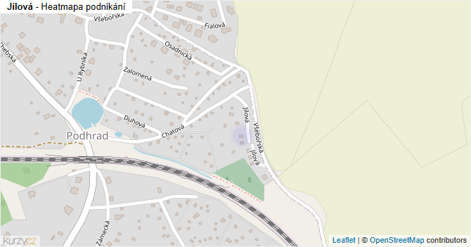 Jílová - mapa podnikání