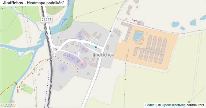 Jindřichov - mapa podnikání