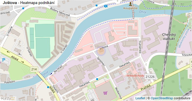 Joštova - mapa podnikání