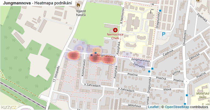 Jungmannova - mapa podnikání