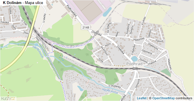 K Dolinám - mapa ulice