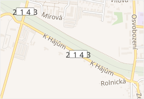 K Hájům v obci Cheb - mapa ulice