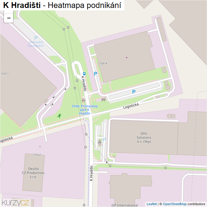 Mapa K Hradišti - Firmy v ulici.