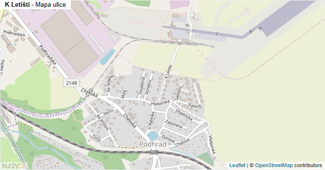 K Letišti - mapa ulice