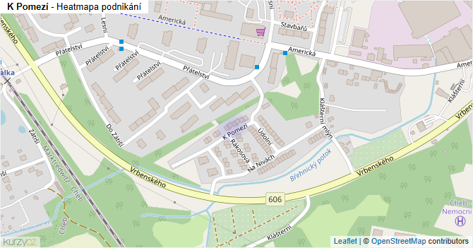 K Pomezí - mapa podnikání