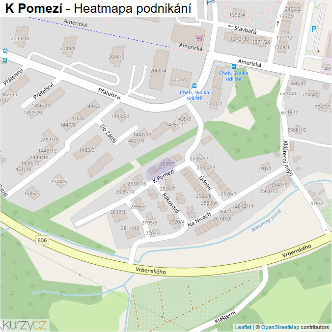 Mapa K Pomezí - Firmy v ulici.