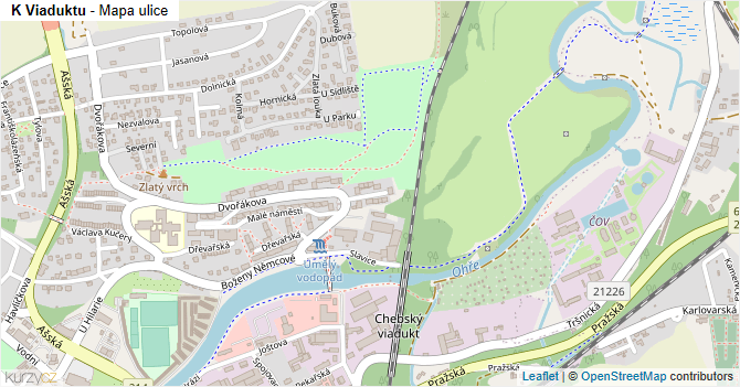 K Viaduktu - mapa ulice