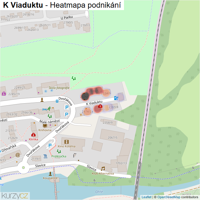 Mapa K Viaduktu - Firmy v ulici.