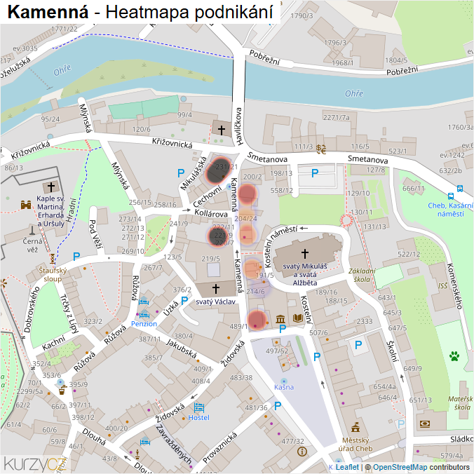 Mapa Kamenná - Firmy v ulici.