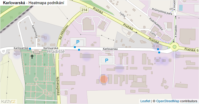 Karlovarská - mapa podnikání