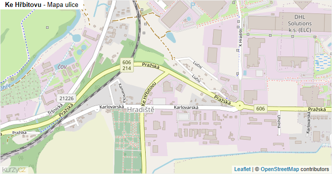 Ke Hřbitovu - mapa ulice