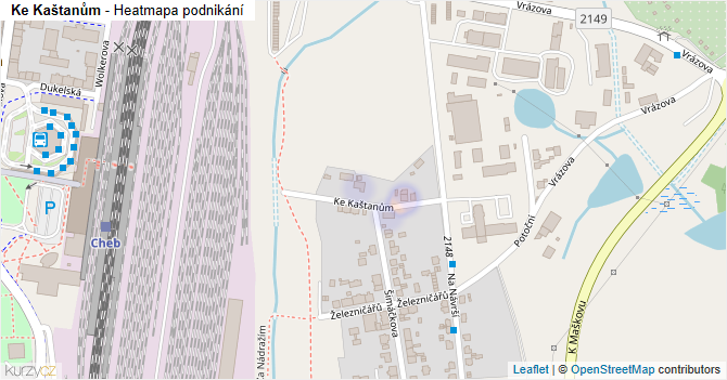 Ke Kaštanům - mapa podnikání