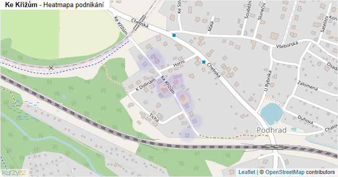 Ke Křížům - mapa podnikání