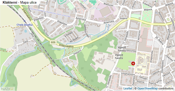 Klášterní - mapa ulice