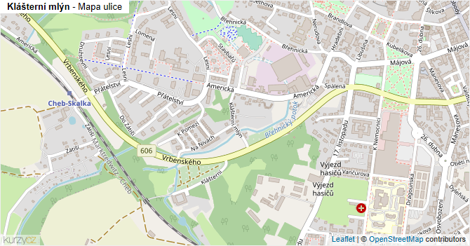 Klášterní mlýn - mapa ulice