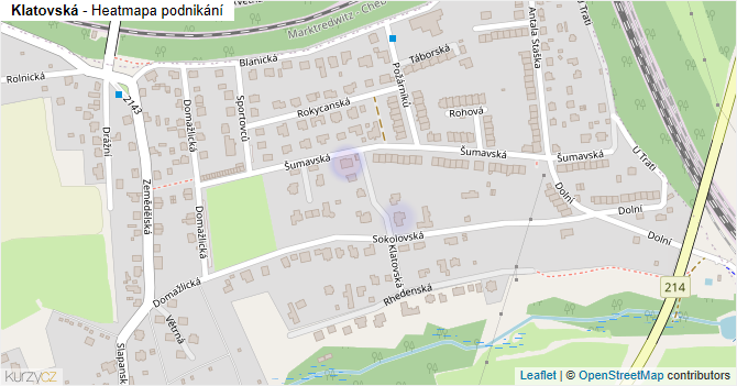 Klatovská - mapa podnikání