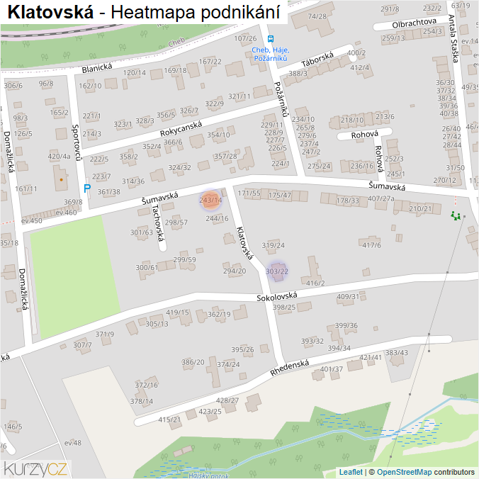 Mapa Klatovská - Firmy v ulici.