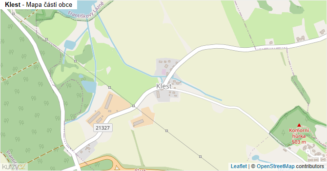 Klest - mapa části obce