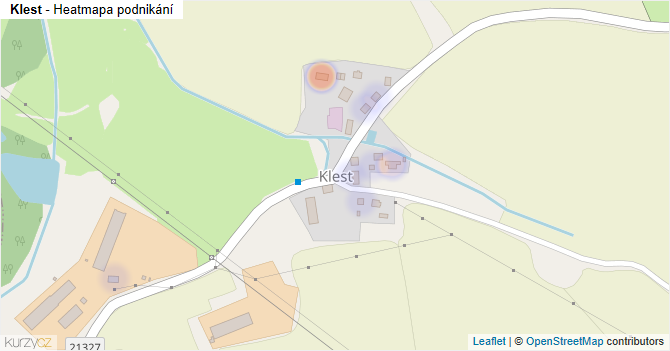 Klest - mapa podnikání