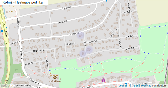 Kolmá - mapa podnikání