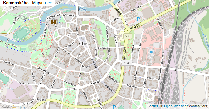 Komenského - mapa ulice